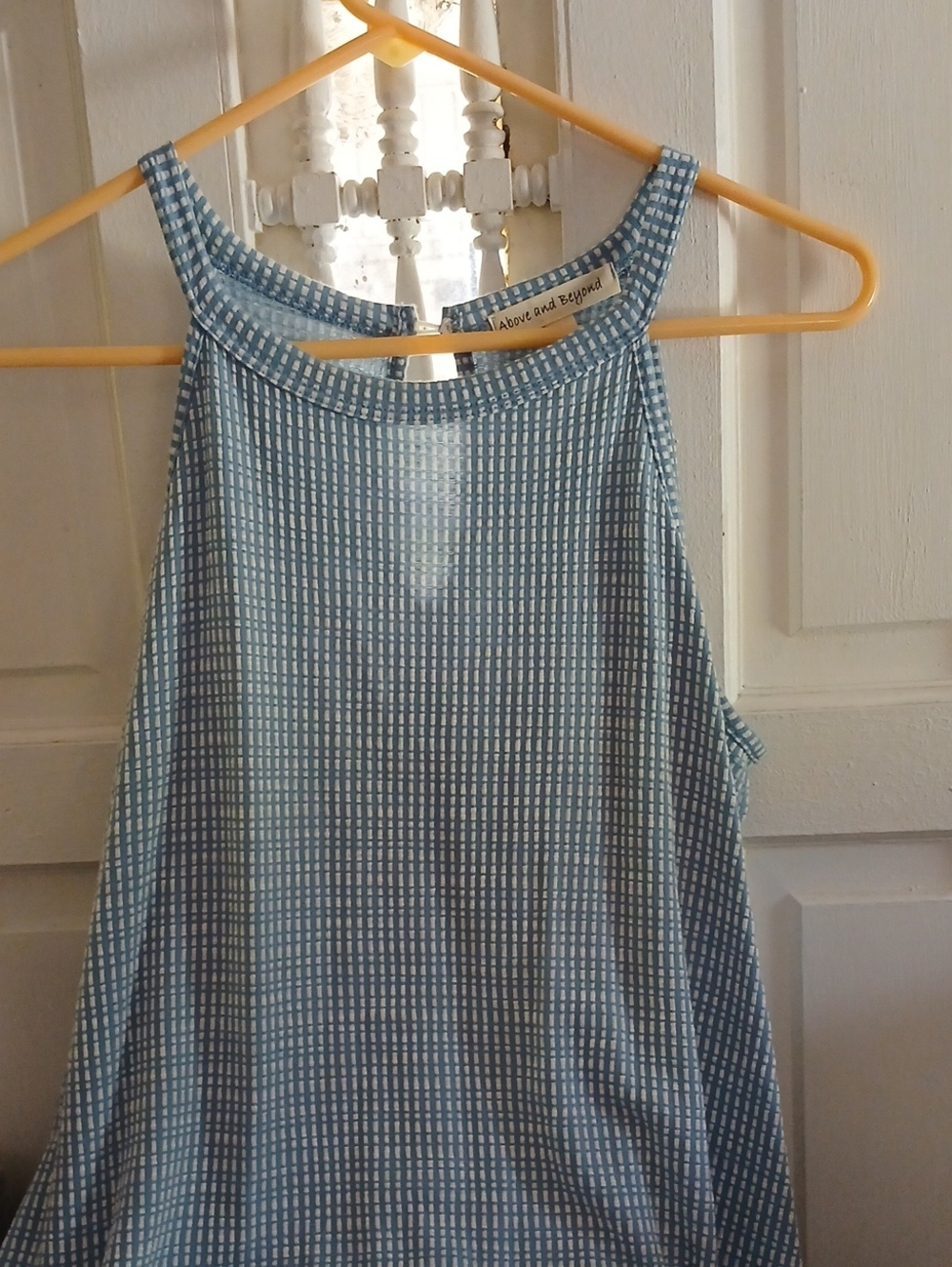 Above and Beyond Sky Blue Patterned Halter Camisole